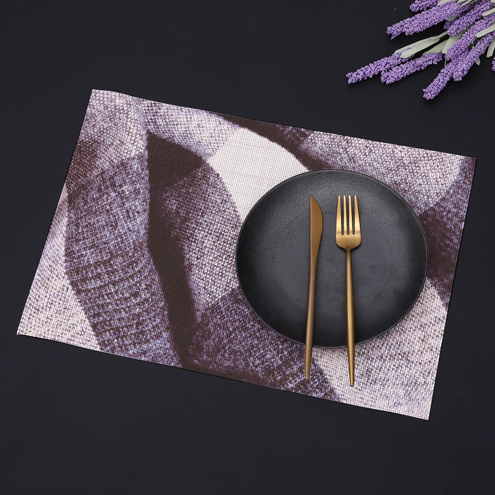 

Painting Heat-Resistant Placemats Stain Resistant Anti-Skid Washable PVC/Polyeste Table Mats Woven Vinyl Placemats, Set of 4 PCS