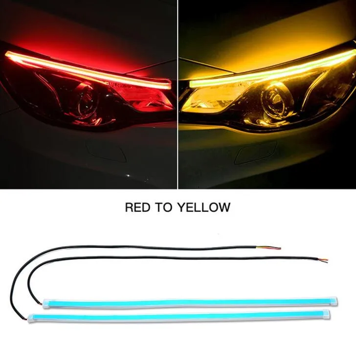 

Flexible DRL Light Flex Tube Lamp Red & Yellow Sequential Weatherproof