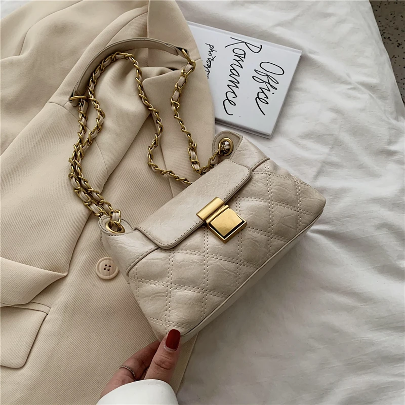 

2021 new fashion chain bag texture foreign shoulder bag Joker Messenger bag women's small bag women