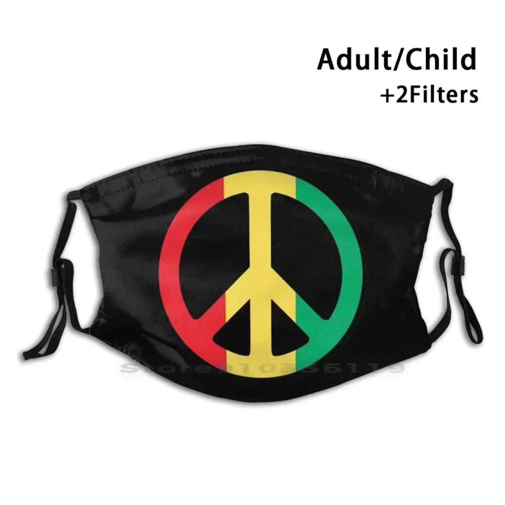 

Rasta Peace Reusable Mouth Face Mask With Filters Kids Rasta Peace Rasta Reggae Music 70S Love Hendrix Marley Jamaica Colorful