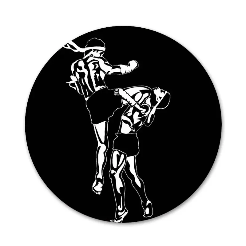 Значки для боксерских перчаток Muay Thai Металлические одежды рюкзака украшение 58 мм