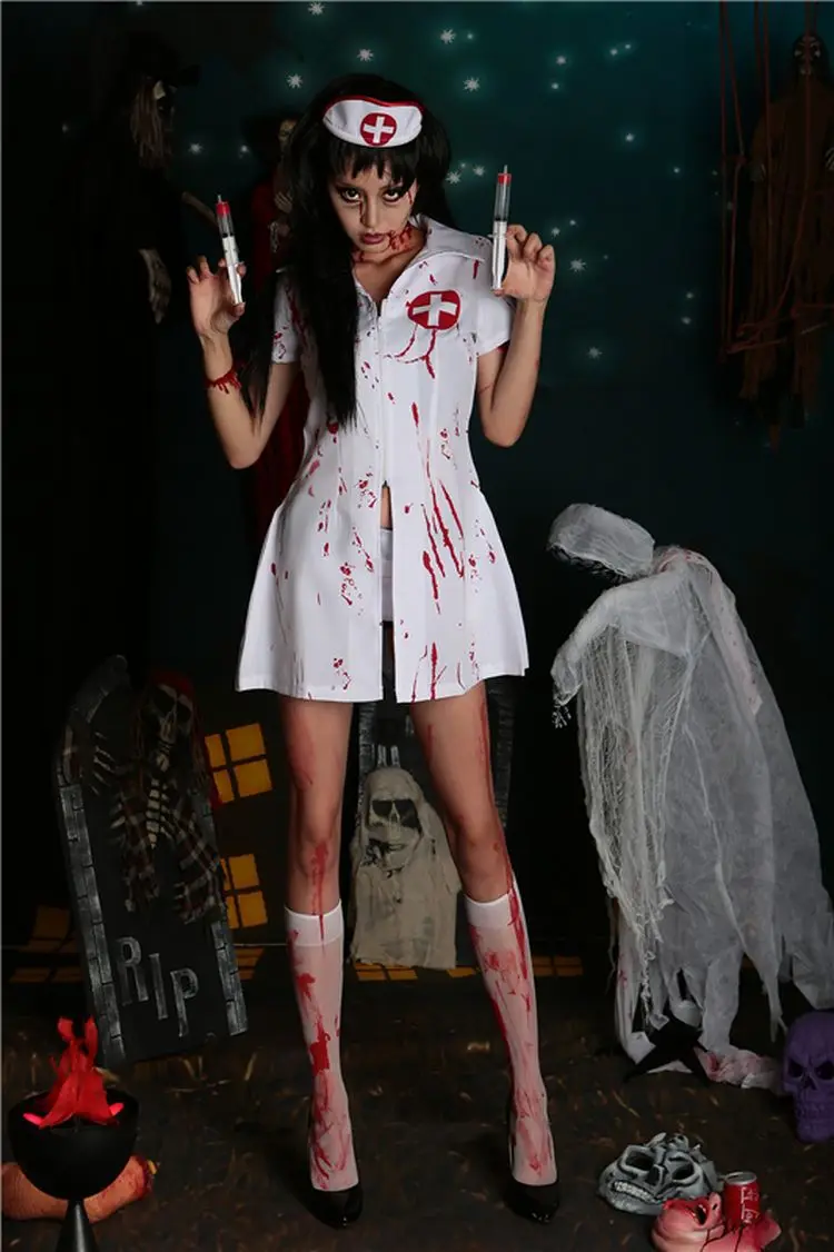 Костюм на Хэллоуин для женщин костюм медсестры тихий Хилл кровавый призрак зомби
