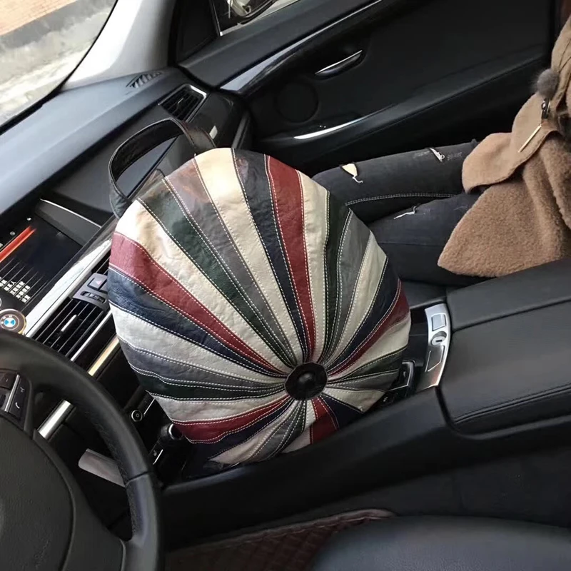 Trong Creative Round Backpack Fun Hat Stripe School Bag Unisex Travel Casual PU Rucksack Multi-functional Shoulder | Багаж и сумки