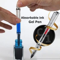 13pcsset high quality piston fountain pen style gel pen transparent needlebullet nib schooloffice writing stationery supplies