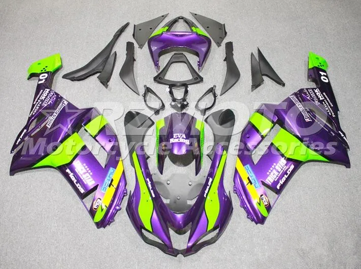 

Новый ABS мотоцикл весь обтекатель комплект подходит для Kawasaki Ninja ZX-6R ZX6R 2007 2008 6R 07 08 636 на заказ бесплатно фиолетовый зеленый