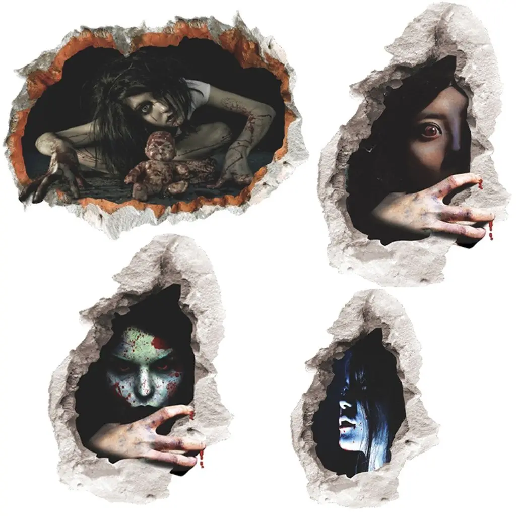 Украшение на Хэллоуин 3d взгляд страшная кровавая разбивка декор для домашней