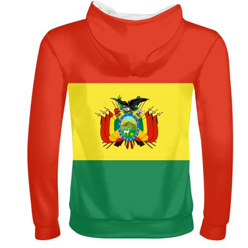 Боливия Мужской свитшот на молнии с номером имени по индивидуальному заказу |