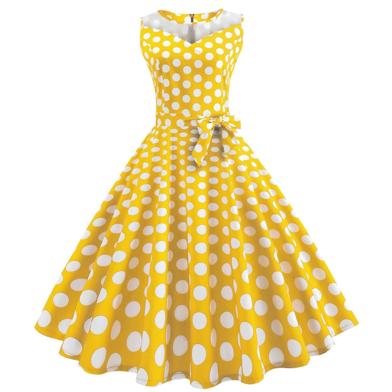 Польки платье в горошек размера плюс летняя Винтаж 50s платья Для женщин Одри