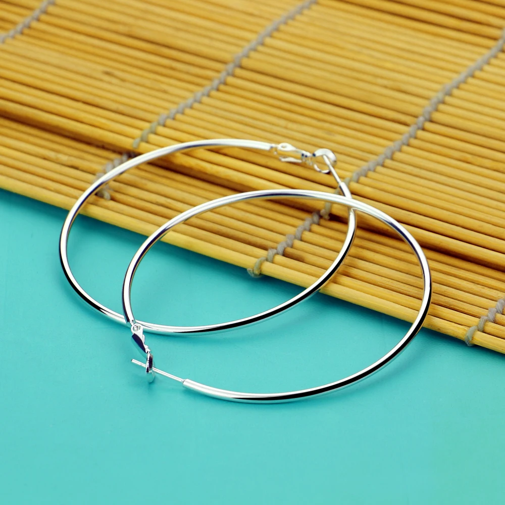 Женские серьги кольца с большими кругами ювелирное изделие в стиле ретро из