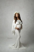 mermaid maternity dresses for photo shoot pregnant women pregnancy dress photography props sexy off shoulder maxi maternity gown