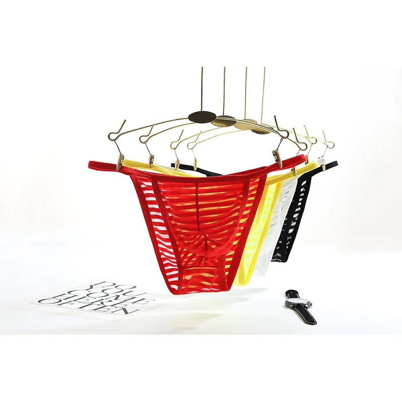 Стринги мужское сексуальное нижнее белье прозрачные хлопковые трусы бикини