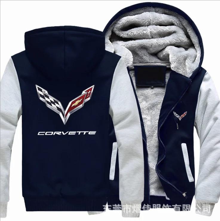 

NEW For Corvette cotton coats Liberalism winter zipper Print Mens Hoodies Jacket MC Thicken Sweaterwear