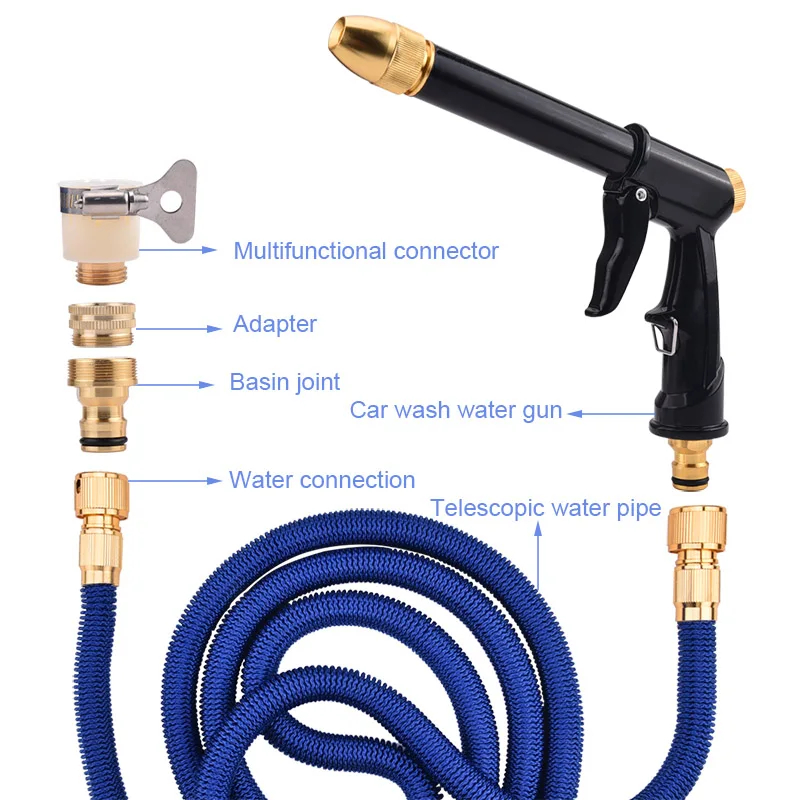 25FT/50FT/75FT волшебный шланг для мытья автомобиля водяной пистолет универсальный