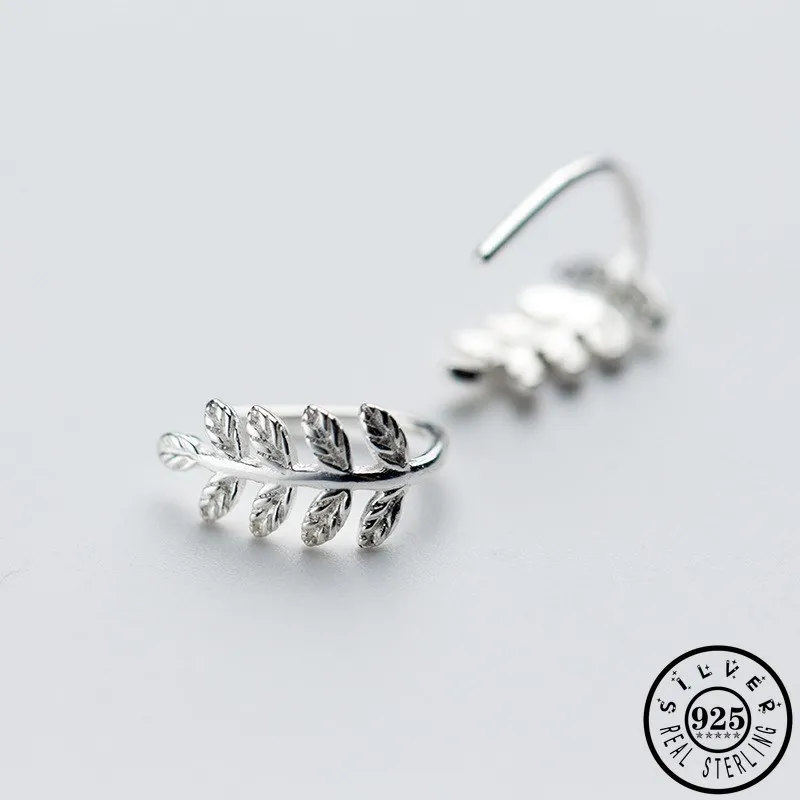 

925 Sterling Silver Small Leaf Shape Stud Earrings Trendy Cute Earings Minimalist Jewelry Gifts for Women Girls