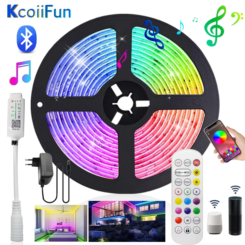Контроллер Bluetooth и Wi-Fi 5 м 10 Светодиодная лента RGB 5050 2835 гибкая водонепроницаемая с