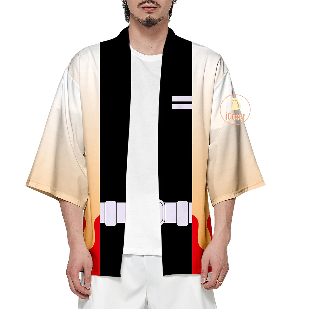 Kimetsu без Yaiba Mugen поезд Kyojuro Rengoku Косплэй Кимоно размера плюс демон убийца пламени