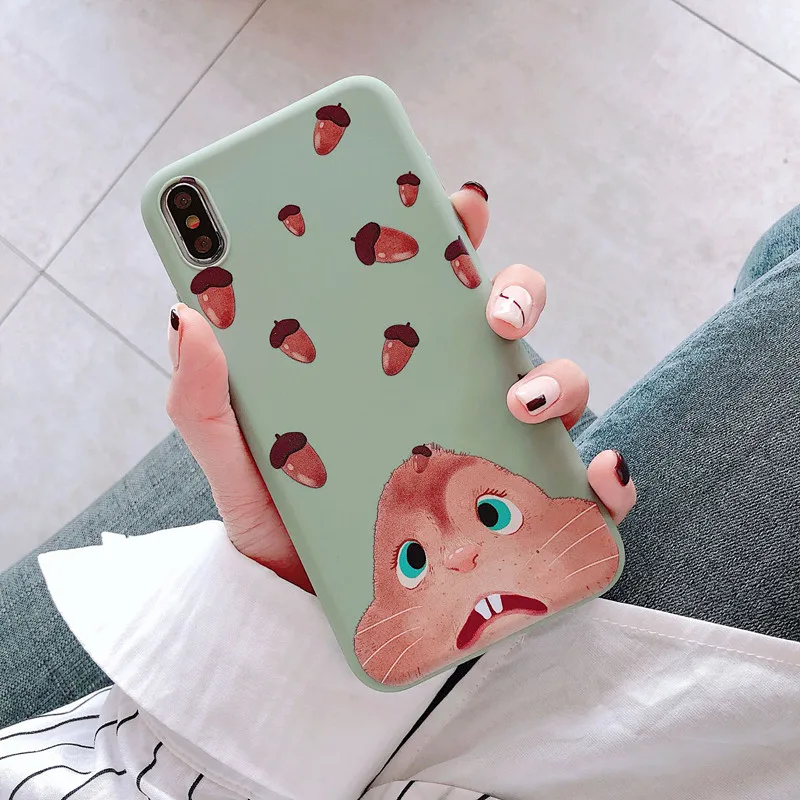 Милый мультфильм белка чип и Дейл чехол для iPhone 7 8 6 Plus матовый Силиконовый X XS Max XR