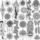 FANRUI черная хна КИТ слон Ганеш временная татуировка наклейка Mehndi ротанг маленькие кружева поддельные тату боди-арт рука татуировки DIY