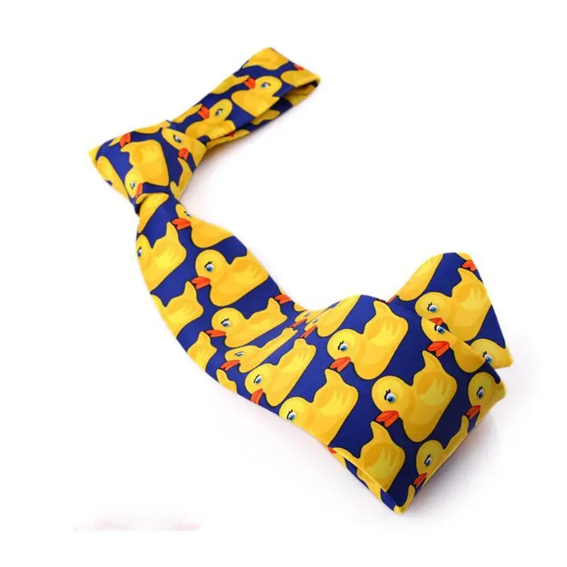 

Men Women Funny Yellow Duck Printed Necktie Imitation Silk Cosplay Party Business Suit Ties Neckwear Show Wedding Accessories