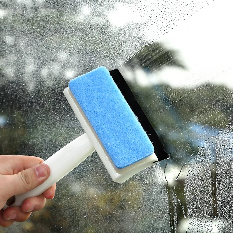 

Multi-function Glass Window Wiper Soap Cleaner Squeegee Mirror Bathroom Wall Cleaning Brush Removable Sponge Brush Head