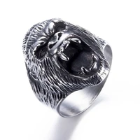 new retro roaring orangutan shape ring mens ring fashion metal ring rage orangutan ring accessories party jewelry size 712