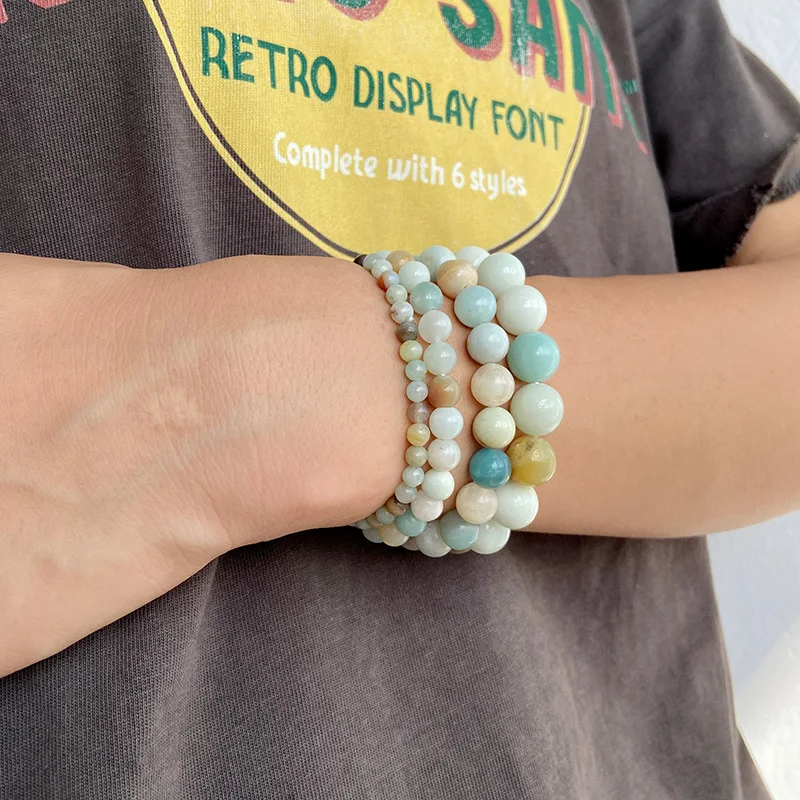 Браслет из натурального камня агата с бусинами 4, 6, 8, 10 мм для женщин и мужчин на вечеринке, в подарок друзьям и любимым. Оптом.