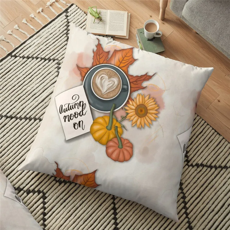 

2021 забавная Осенняя Наволочка на спинку с принтом настроения на Хэллоуин 45*45 см наволочка декоративная подушка для дома