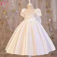 whitebluered pink flower girls dresses short puff sleeve a line baby elegant communion dresses vestido de casamento zf131