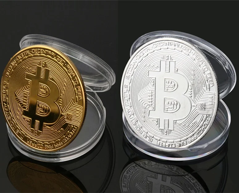 Позолоченная монета Биткоин коллекционный подарок Casascius Bit Coin арт-коллекция монет btc физическая Золотая памятная монета - Цвет: Random color