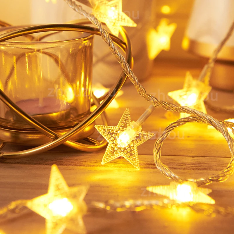 20 светодиодный Светодиодный звезда Фея гирлянда светильник Гипсофила