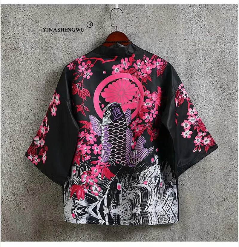 Kimonos Кардиган для мужчин юката женское традиционное японское кимоно унисекс Harajuku пляжная свободная тонкая рубашка Солнцезащитная рубашка пальто