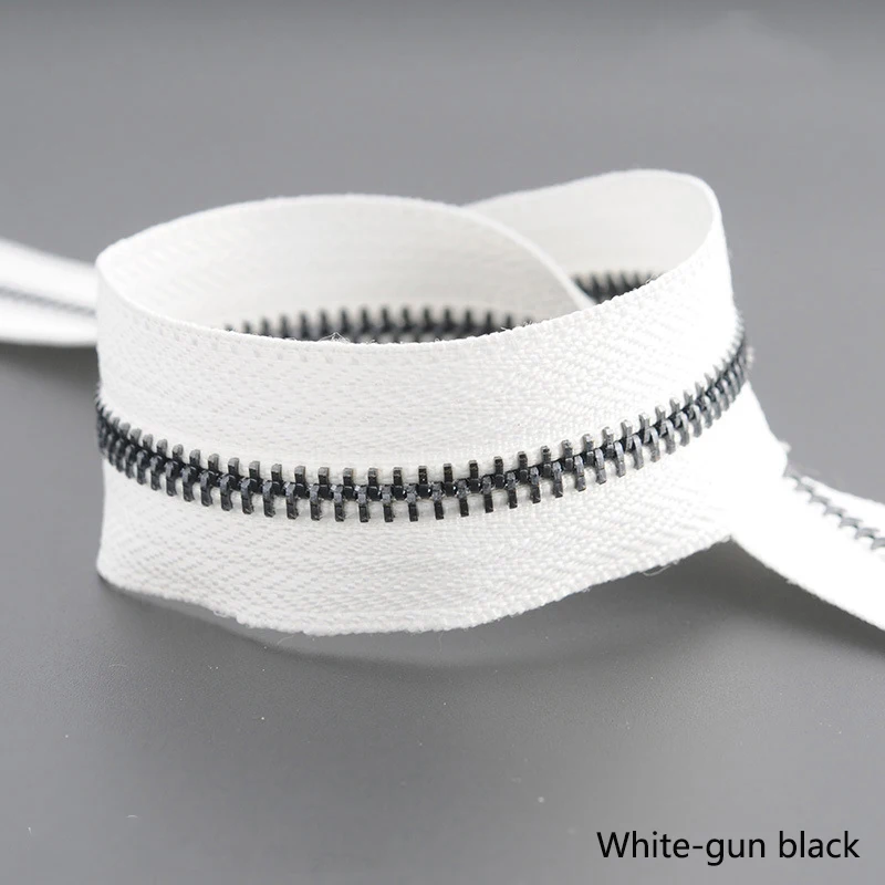 white black 1/3 ярд Meetee 5# Металлические молнии Открытый портной одежды сумки для дома швейные изделия для одежды пальто одежда молния ремонт аксессуар - Цвет: white black
