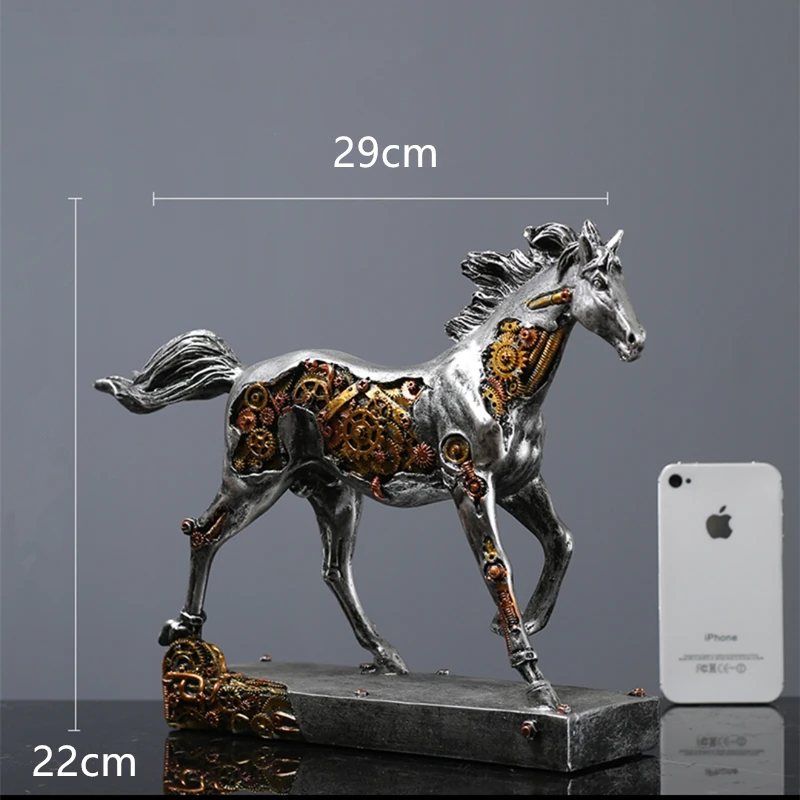 

Nordic Industrial Style Large Resin Mechanical Gear Wolf Decor Statue Creative Home Decoration Animal Sculpture Ornaments