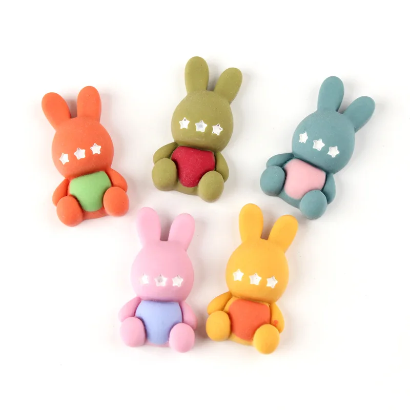 

20pcs/lot Cute Cartoon Rabbit Flat back Resin Cabochon Art Supply Decoration DIY Craft Scrapbooking Hair Bow Center: 15*28mm
