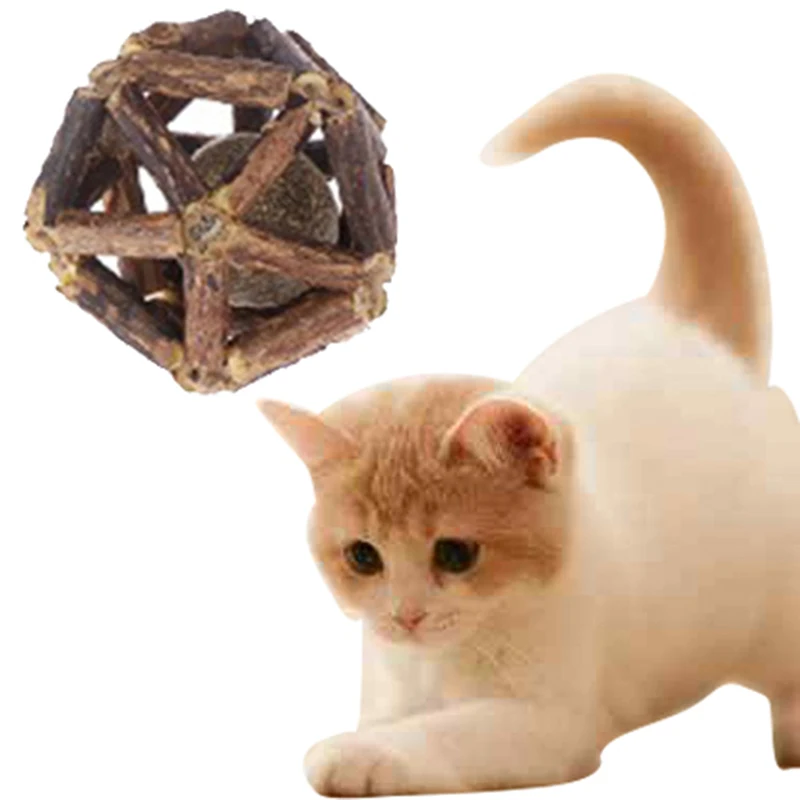 

Handmade Cat Toys Ball Matatabi Sticks Cat Toys Catnip Ball Organic Natural Matatabi Silvervine Cat Supplies Pet Supplies