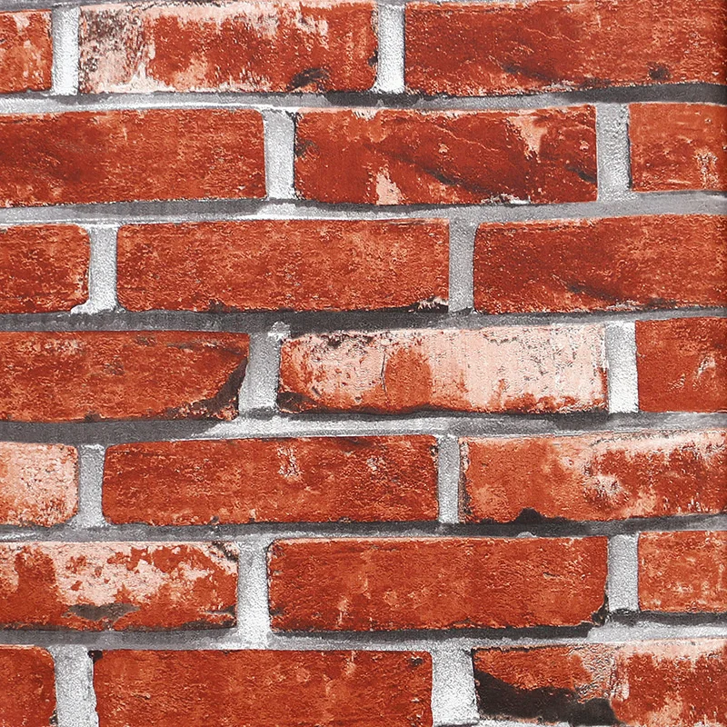 Новый китайский 3D Кирпич одежда магазин ресторан Обои Синий кирпич красный узор