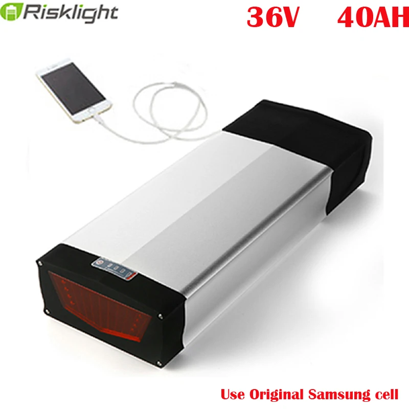 36V 250W 500W 1000w eBike Akku задняя стойка 36v 40Ah литиевая батарея Электрический велосипед
