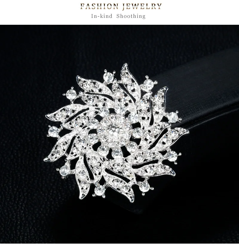 Броши в форме цветка стразы со стразами булавка для свадебной вечеринки букета