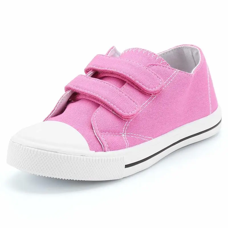 KushyShoo Kid Shoes Girls Sneakers Low Top Toddler Canvas with Dual Hook and Loops Solid Casual Children's 2019 | Детская одежда и