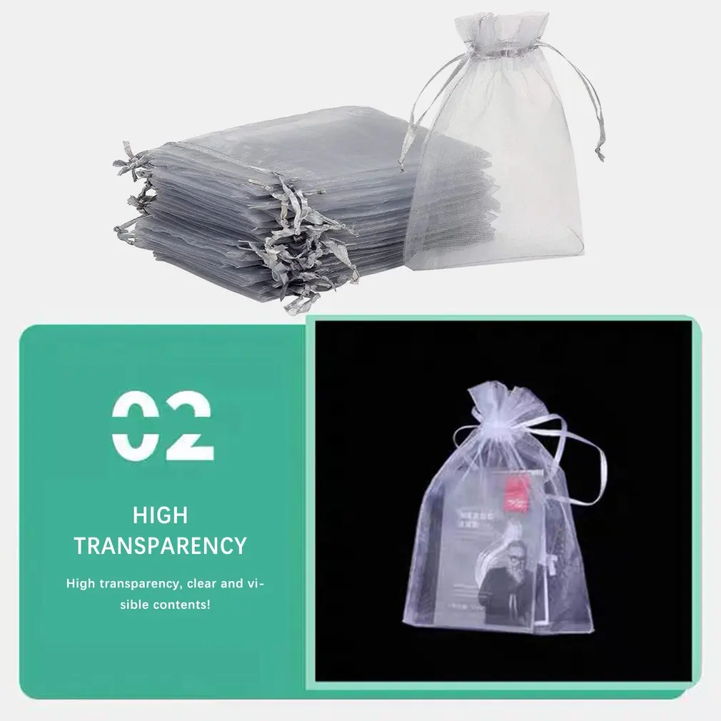 

100pcs/set Mesh Bundle Pocket Gift Candy Bag Party Supplies Drawstring Bag Accessories Gift Bag