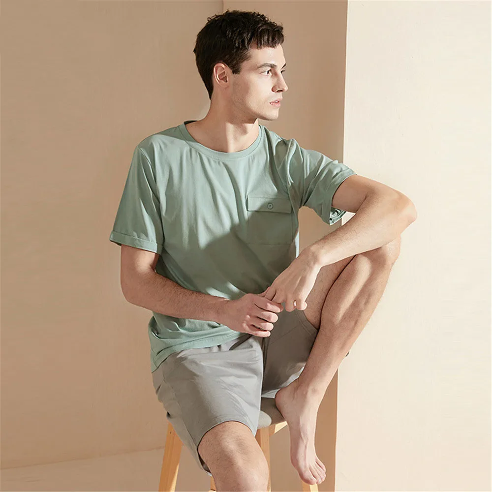 

Summer Cotton Modal Pajama Sets Men's Loungewear Pijama Hombre Pyjamas Men Pajamas Sleepwear Nightwear Homewear