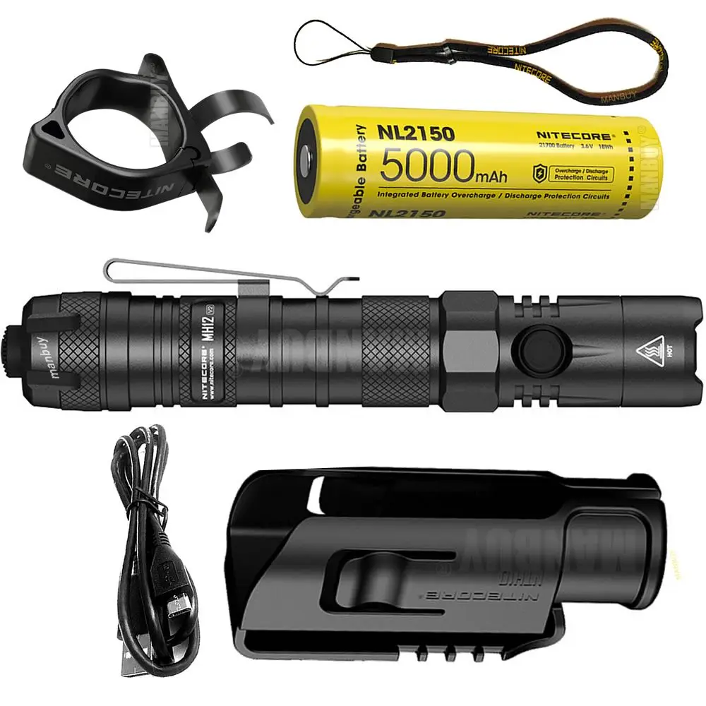 Продажа 2021 Оригинальный светодиодный перезаряжаемый фонарик Nitecore MH12-v2 1200 Люмен USB Type-C + аккумулятор 5000 мАч 21700 + тактическое кольцо NTR10 Pro Скидка 2021 Оригинальный светодиодный перезаряжаемый фонарик Nitecore MH12-v2 1200 Люмен USB Type-C + аккумулятор 5000 мАч 21700 + тактическое кольцо NTR10 Pro