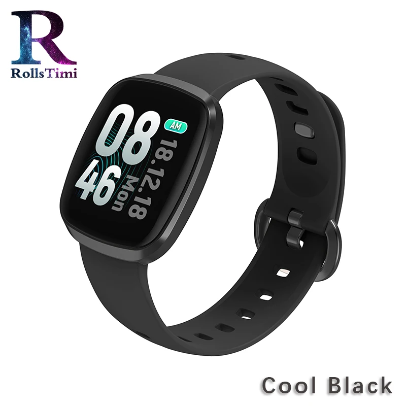 Black RollsTimi женские умные часы IP67 водонепроницаемый браслет сердечного ритма фитнес-трекер спортивные наручные часы мужские умные часы IOS Android - Цвет: Black