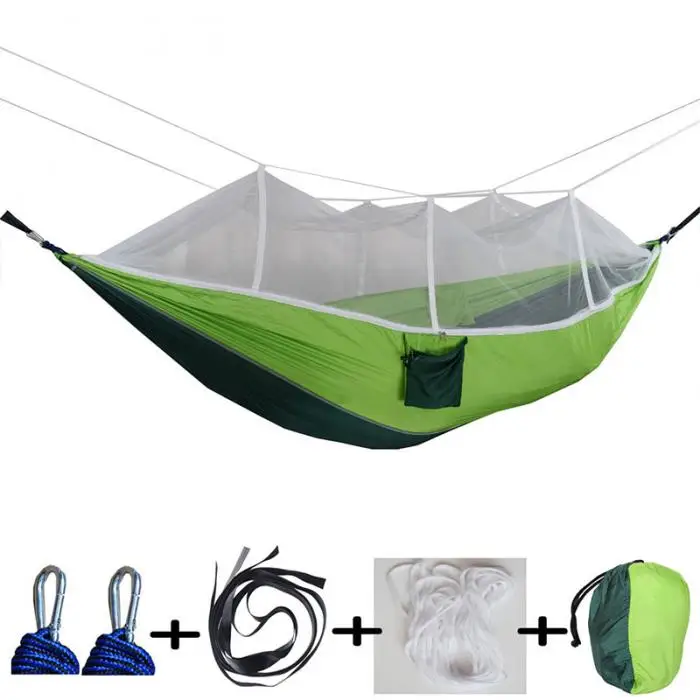 

Portable1-2 Person Ultralight Hammocks Travel Camping Hammock Hunting Fishing Mosquito Net Double Person Swing Outdoor Furniture
