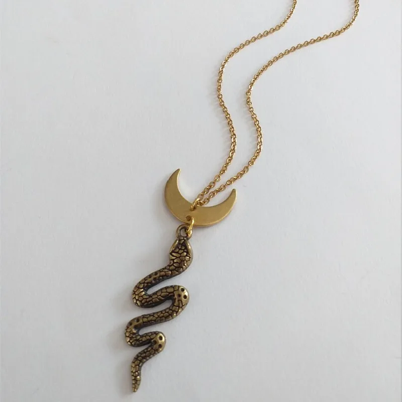 Новое готическое ожерелье в виде Луны и змей классическое очаровательное