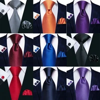 mens tie handkerchief necktie cufflinks set fashion black ties for men cravat party man gift wedding dress accessories wholesale