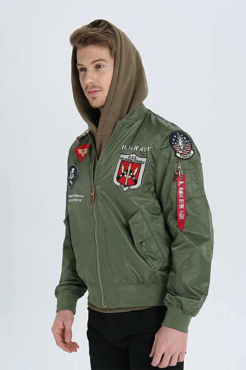 Осенняя мужская куртка США air force pilot Куртка бомбер ma-1 лоскутный бомбер Толстая куртка бейсбольное водонепроницаемое пальто