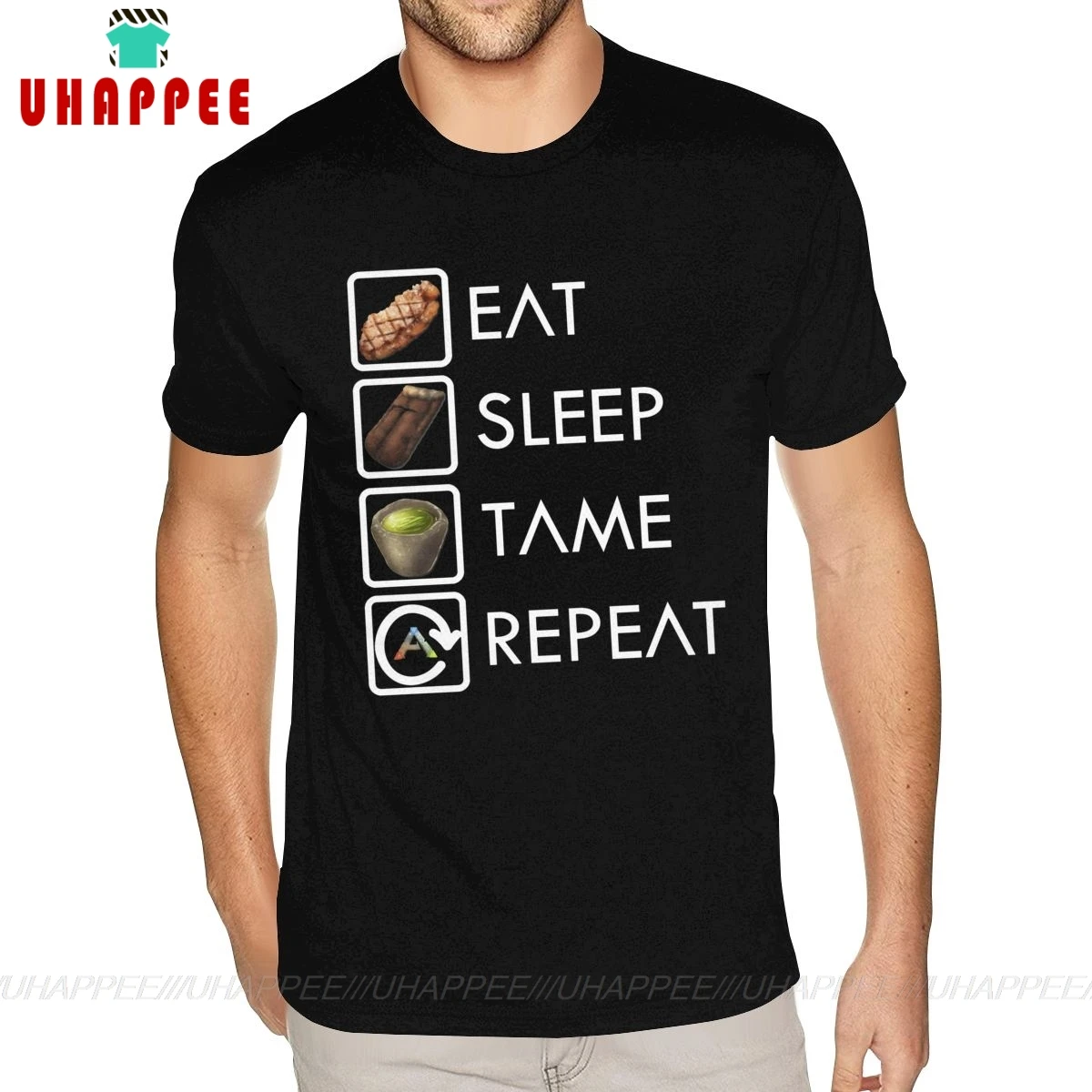 Funky Ark Survival Evolved Eat Sleep Tame Repeat футболки с коротким рукавом мужские S 6XL черные