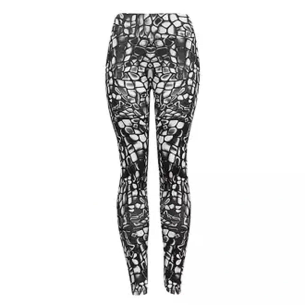 Женские леггинсы из ПУ кожи с принтом змеиной кожи|Брюки| |