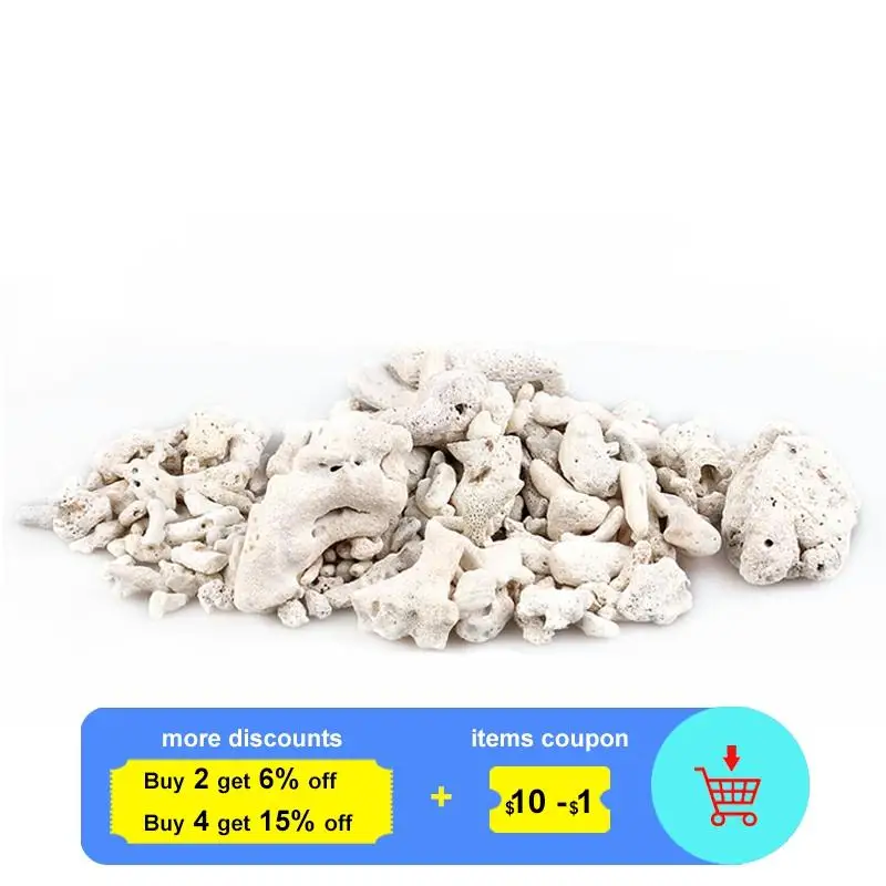 

200G Natural Reef Coral Bone Aquarium Filter Medium biological material coral sands for PH Steady, Aquarium Fish Tank filtration